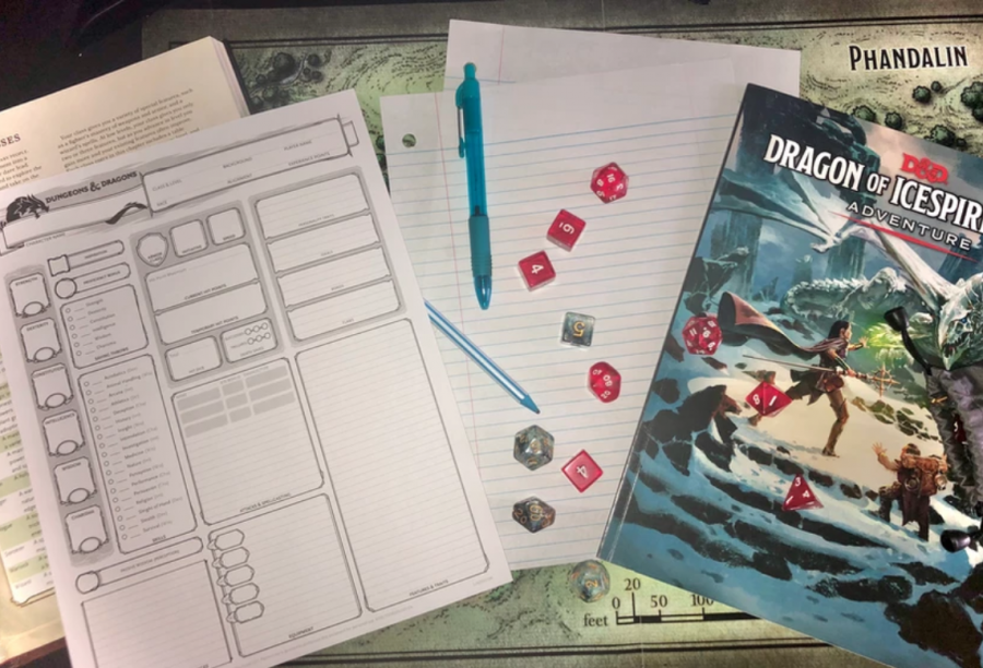 A display of the Dungeons and Dragons game, by the D&D Club