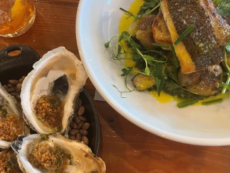 Wood-fired oysters and seared rockfish were just two of the wonderful dishes we tried.