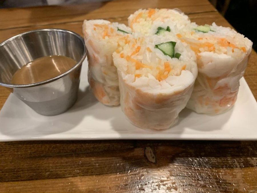 Summer rolls with dipping sauce at The Pho 2
