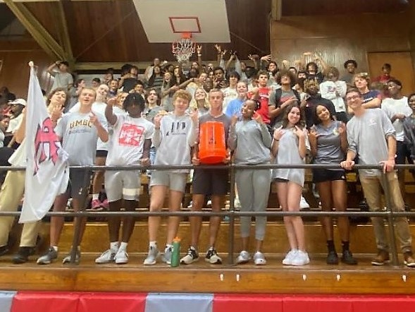 The crowd was big and loud in support of Boys Varsity Volleyball, in the first Friday night game of the year.