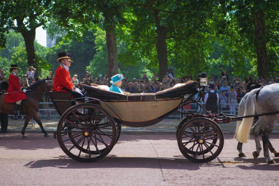 Queen Elizabeth rides in her carriage in May of 2019; she died this week.