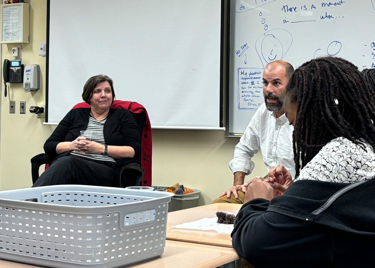 Award-winning novelist Jenny Offill visits the 10th grade English class of Rob Traviesso - her own former student.