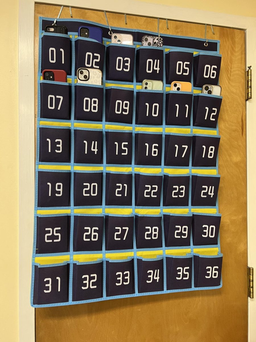 This year, many Friends classrooms feature new places for students to check their phones at the door.