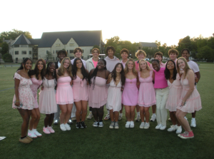 Members of the class of '25 pose for a photo at the third annual Senior Sunrise.