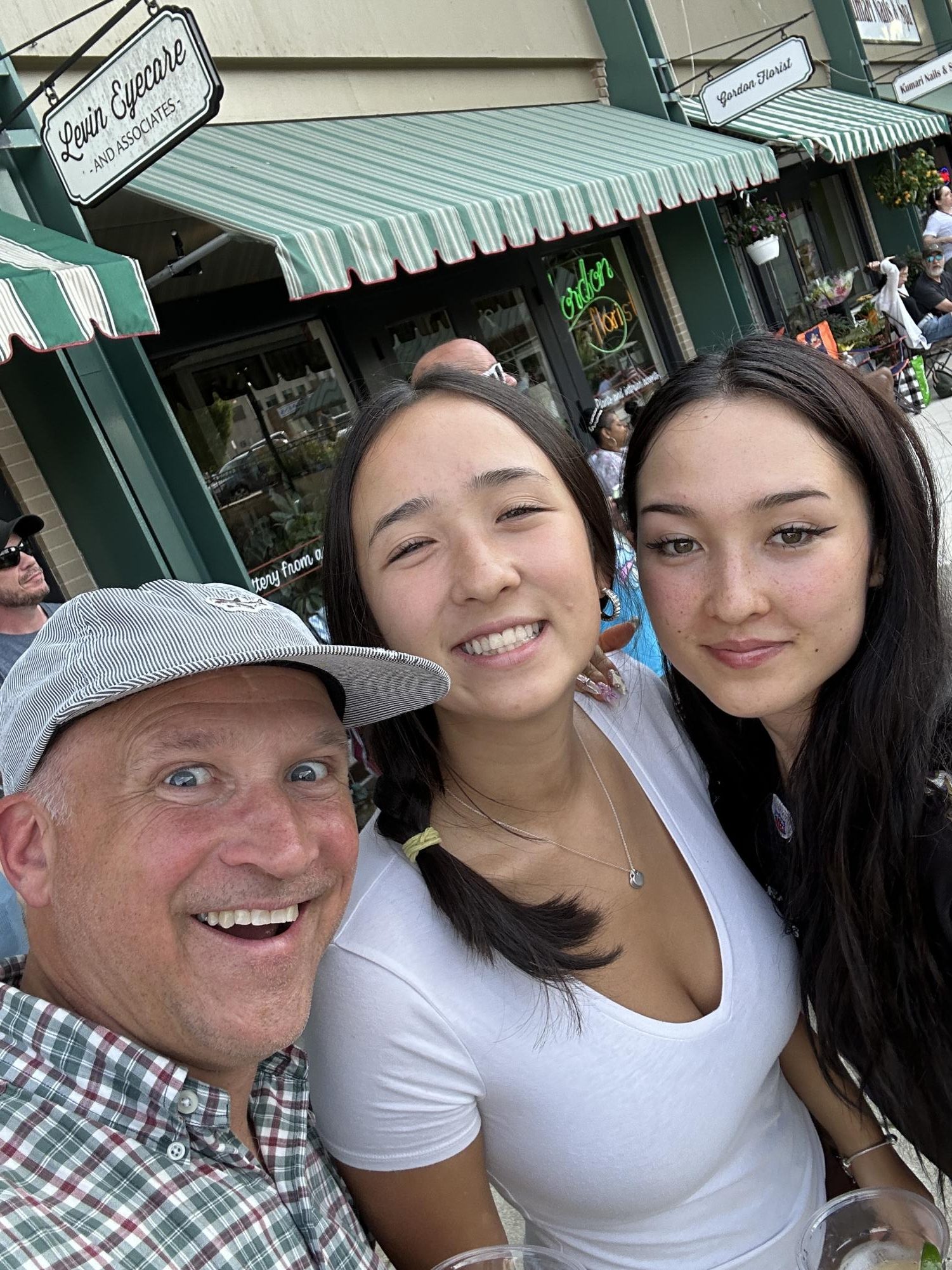 Rodney, Isabelle, and Lucy Ruley at Belvedere Square.