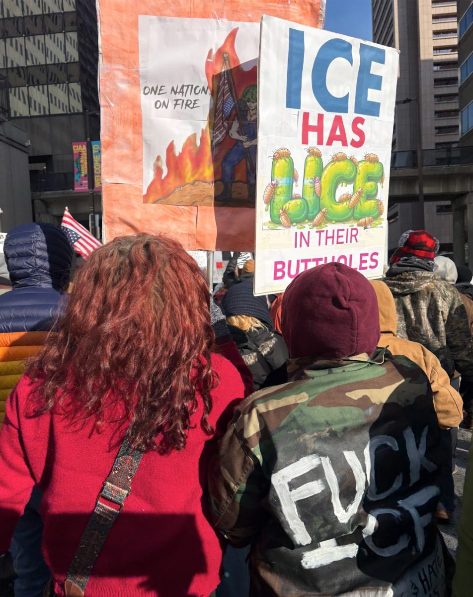 Some of the protestors at the January 30th Baltimore anti-ICE action had fun with their signs.
